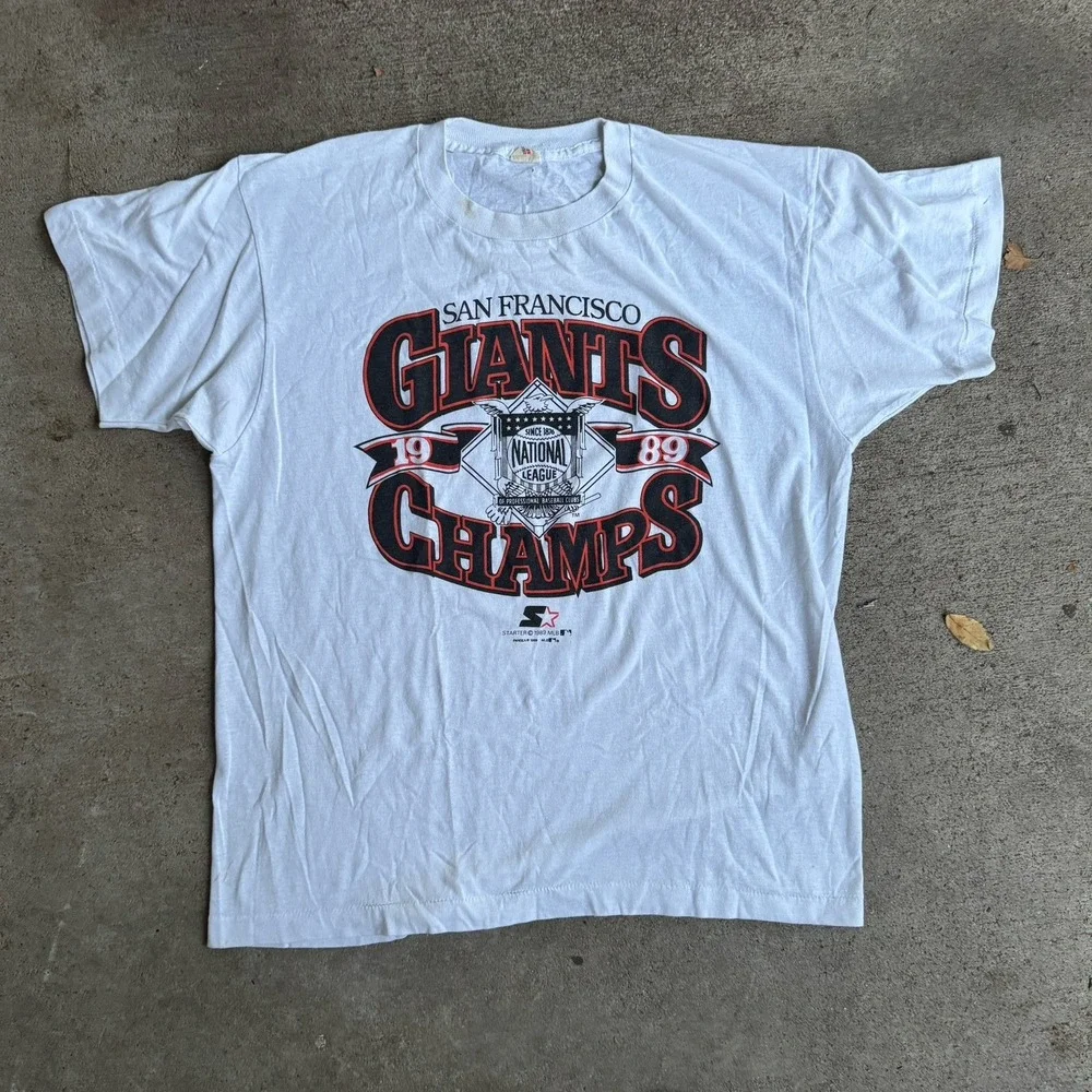 Vintage 80s San Francisco Giants NLCS Champs Tee Shirt Starter 1989 XL MLB